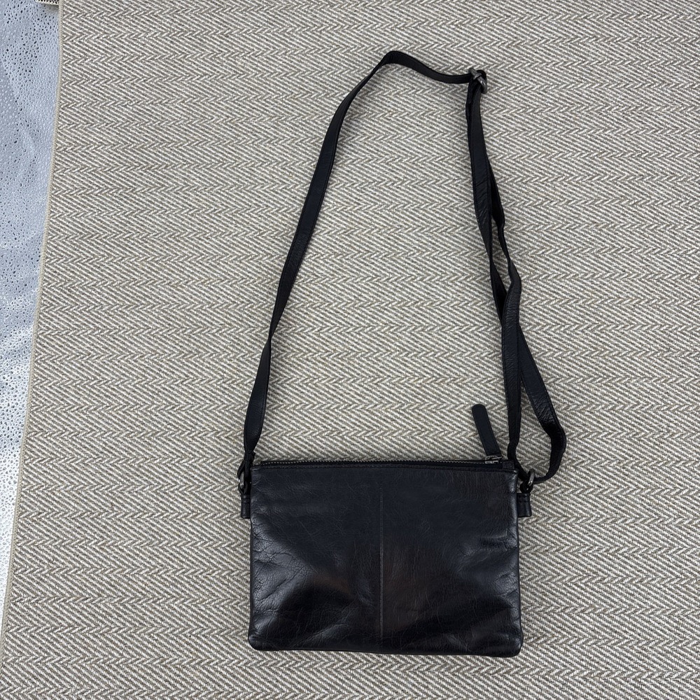 Vilenca Holland Black Genuine Leather Cross Shoulder Bag Purse - Picture 6 of 10